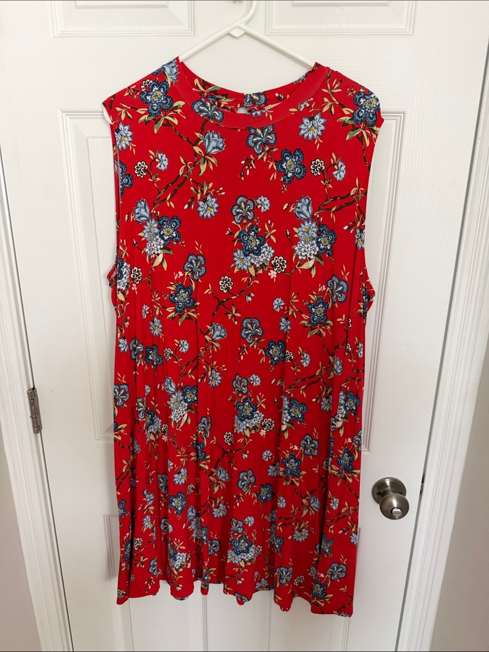 LOFT Plus Red Floral Swing Dress